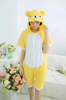 Летняя Пижама Кигуруми My Kigu Мишка Тедди Рилаккума Женская М 155-165 см Хлопок Желтый (4008)