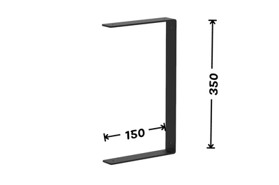 Полкотримач-кутник універсальний Loft HomeDeco Чорний 150x350 мм