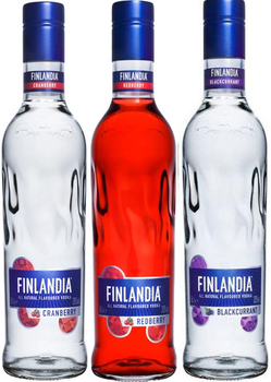 Набір Finlandia Berry mix 37.5%: Журавлина 0.5 л + Брусниця 0.5 л + Чорна смородина 0.5 л