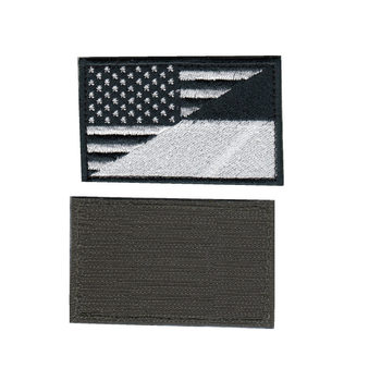 Шеврон патч на липучці Прапор Україно-Американський чорно-білий, 5см*8см, Світлана-К