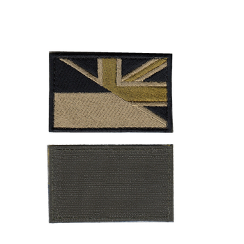 Шеврон патч на липучке Флаг Украино-Британский бежевый, 5см*8см, Светлана-К