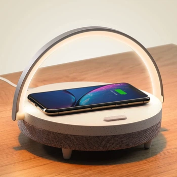 Прикроватная светодиодная лампа EZVALO с беспроводной зарядкой Bluetooth Audio 10 Вт, с 3 уровнями яркости на ощупь, ночник для спальни, гостиной, офиса