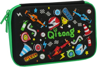 Пенал Cool For School з тисненням 1 відділення Чорний (QT-5640-Black)