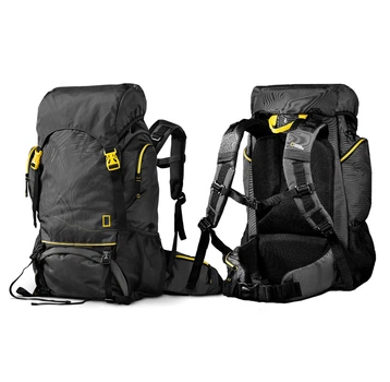 Рюкзак туристичний National Geographic Hiking Backpack 50L Чорно-сірий з жовтим NG-AL0066-T