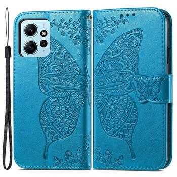 Чехол-книжка с рисунком UniCase Butterfly Pattern для Xiaomi Redmi Note 12 - Blue