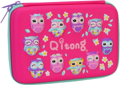 Пенал Cool For School с тиснением 1 отделение Фуксия (QT-5626-Rosered)