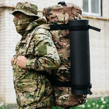 Баул-сумка 100л армійська Cordura мультикам з кріпленням для каремату та саперної лопати.