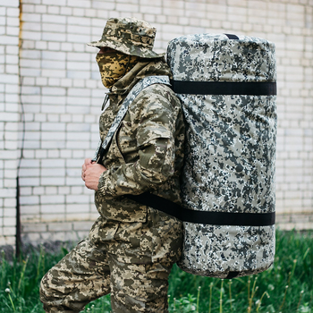 Баул-сумка военная, баул армейский Оксфорд пиксель 120 л тактический баул, тактический баул-рюкзак
