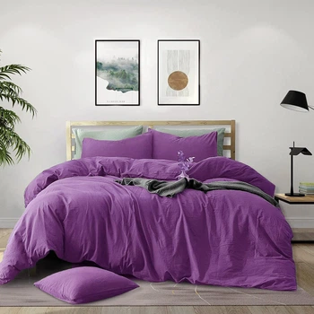Комплект постельного белья Еней-Плюс Евро 200x220 см Luxe-0023 фиолетовый Microfiber (4820001391428)