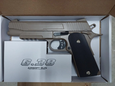 Страйкбольний пістолет Galaxy Colt, металевий, пружинний G.38D