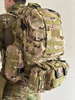 Рюкзак із підсумками армійський тактичний 50 л мультикам