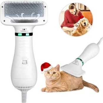 Фен расческа для шерсти собак и кошек Pet Grooming Dryer WN 10 2в1 Белая