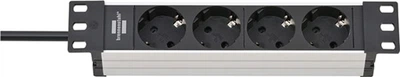 Listwa zasilająca Brennenstuhl Alu-Line 10" do szafy serwerowej 4 gniazda 220V 16A 3500W 2 m (1390007004)