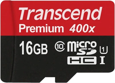 Карта памяти MicroSDHC 16GB UHS-I Class 10 Transcend Premium 400x (TS16GUSDCU1)