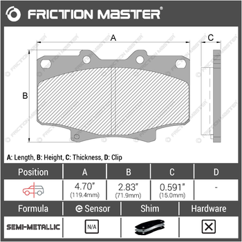 Гальмівні колодки Friction Master MKD502 (Toyota)