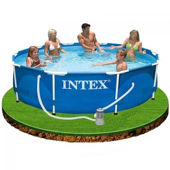 Бассейн каркасный "Metal Frame Pool" Intex 28202, 305Х76 см, с фильтр-насосом, 4485 л.