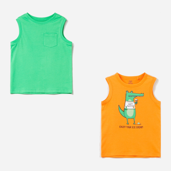 Zestaw koszulek bez rękawów chłopięcych 2 szt OVS 1790127 110 cm Pomarańczowy (8057274906103)