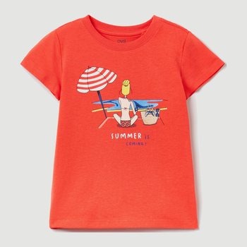 Дитяча футболка для дівчинки OVS 1790501 128 см Теракотова (8057274914795)