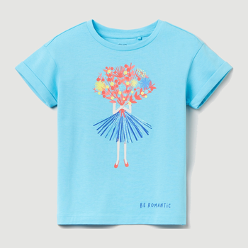 T-shirt dziecięcy dla dziewczynki OVS 1790543 122 cm Niebieski (8057274915204)