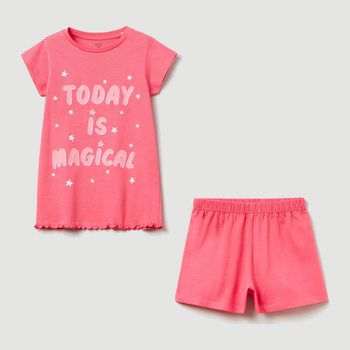Letnia piżama dziecięca (koszulka + spodenki) OVS 1802801 104 cm Różowa (8056781091579)