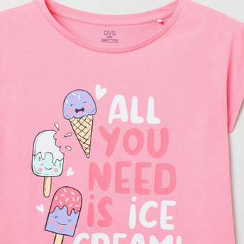 Letnia piżama dziecięca (koszulka + spodenki) OVS 1802867 164 cm Różowy (8056781092200)