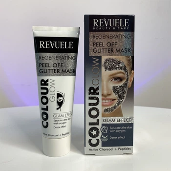 Пилинг-маска для лица ЧЕРНАЯ Регенерирующая отшелушивающая COLOR GLOW Revuele