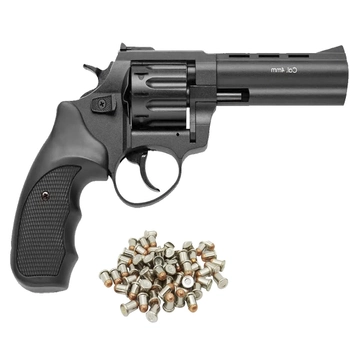 Револьвер под патрон Флобера Stalker 4.5" zinc чёрная рукоять
