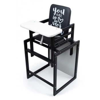 Стільчик для годування 2в1 Bambi Graphite білий