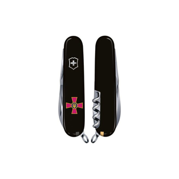 Нож Victorinox Huntsman Army Black "Емблема ЗСУ" (1.3713.3_W0010u)