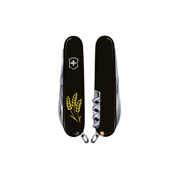 Нож Victorinox Climber Ukraine Black "Колосся Пшениці" (1.3703.3_T1338u)