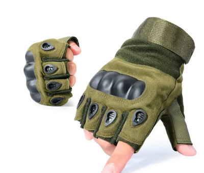 Тактичні рукавички з відкритими пальцями