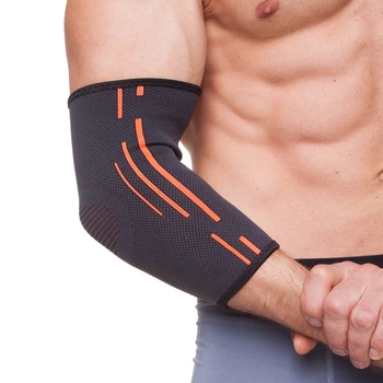Налокотник еластичний Zelart Extreme Fit 1014 розмір M Dark Grey-Orange