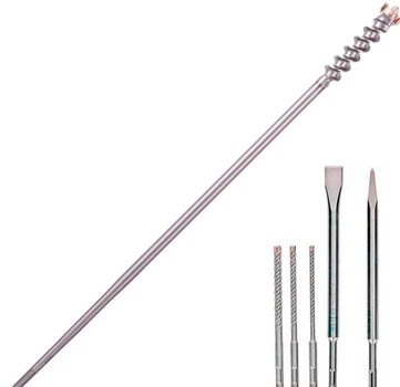 Проломной бур Bosch SDS-max-9 45х850х1000 мм с набором 3 буров и 2 зубил SDS-Plus (1618596456+2607017515)