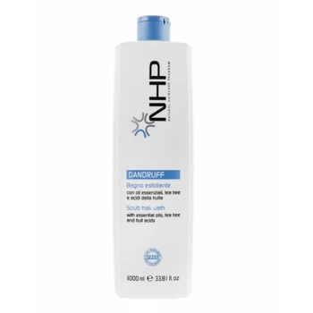 Шампунь-скраб від лупи з ефірними оліями та ahа NHP Scrub hair bath with essential oils, tea tree and aha 1000 мл (8030778692086)