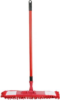 Швабра Eco Fabric із мікрофібри 44 см ручка-телескоп 120 см Червона (EF-SalsaR)+Насадка для швабри Eco Fabric із мікрофібри локшина Червона (EF-1000-R)