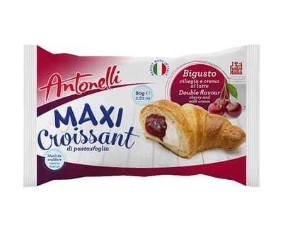Круасан Antonelli MAXI с вишнево-сливочной начинкой, 80 г