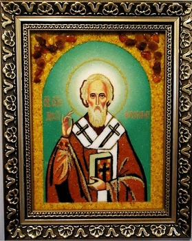 Икона из янтаря Святого мученика Дионисия Prezent Денис II 15*20 см