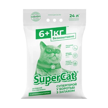 Наповнювач SuperCat з ароматизатором, 6+1кг (зелений) 3552