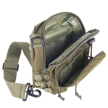 Тактическая сумка через плечо с системой молле Hawk олива