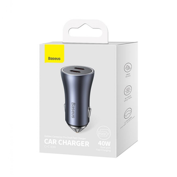 Автомобільний зарядний пристрій Baseus Golden Contactor Pro Type-C 40W, Dark grey