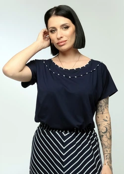 Трикотажна блузка For women М-101 52 Темно-синій