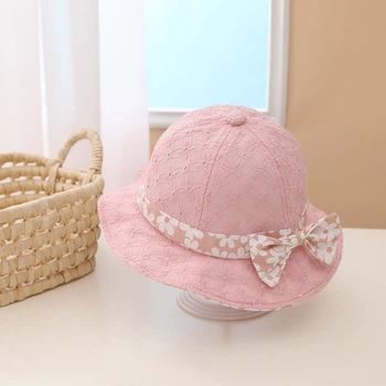 Дитяча панама з бантиком Honey Fashion Accessories 50 см рожевий (13-44)