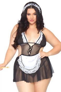 Костюм сексуальний покоївки Leg Avenue Roleplay Fantasy French Maid XL/2XL (1X-2X) Чорний