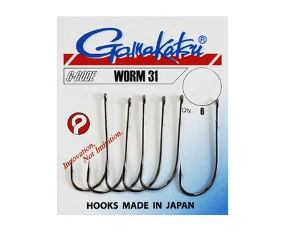 Крючок GAMAKATSU WORM 031 №1/0, 6шт,26774