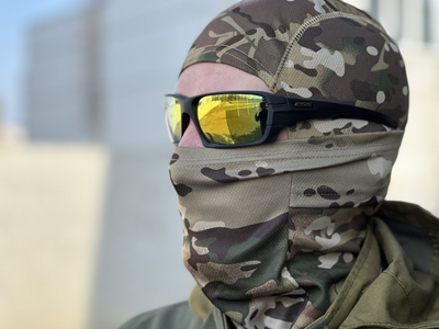 Тактические очки Tactic защитные армейские очки со сменными линзами цвет оправы черный (Еss-Rollbar)