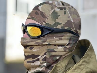 Тактичні окуляри Tactic захисні армійські окуляри зі змінними лінзами колір оправи чорний (Daisy C5)