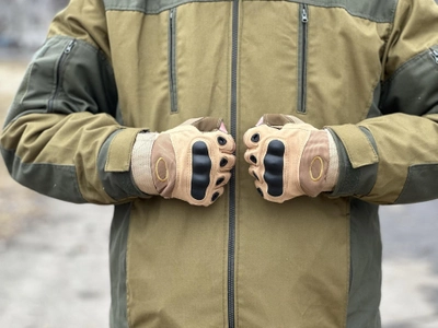 Тактические безпалые перчатки Tactic армейские перчатки с защитой костяшек размер L цвет Койот (oakley-coyote-L)