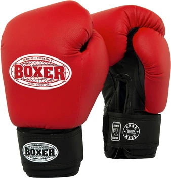 Рукавички боксерські Boxer "Еліт" 12 oz шкірвініл 0.8 мм Червоні (2022-03R)