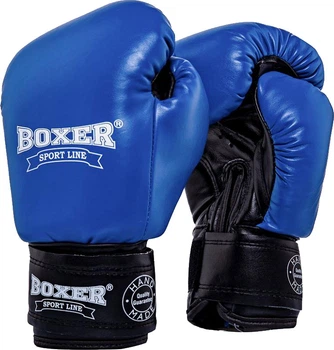 Перчатки боксерские Boxer «Элит» 12 oz кожвинил 0.8 мм Синие (2022-03B)