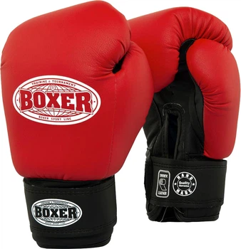 Перчатки боксерские Boxer 6 oz кожвинил 0.6 мм Красные (2024-04R)
